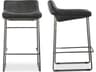 Leather Black Counter Stool - Set of Two