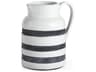 Harmon II  Large White w/ Charcoal Stripes Ceramic Jug