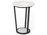 Bombola I (Small) 15L x 15W White Round Marble Top W/Black Metal Frame Accent Table