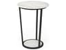 Bombola II (Large) 18L x 18W White Round Marble Top W/Black Metal Frame Accent Table