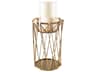 Othello I Tall Antiqued Brass Metal Table Candle Holder