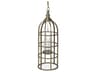 Gerson II Small Cage-Style Gold Metal Candle Holder Lantern