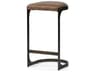 Tyson 31" Seat Height Brown Leather Seat Black Metal Frame Stool