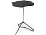 Pinera II 19L x 19W Black Slate Top W/ Triangular Iron Base Accent Table