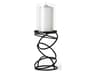 Omega I Small Black Metal Stacked Ring Table Candle Holder