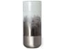 Baltic I Tall White Brushed Silver Metal Bottom Glass Vase