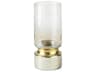 Adriatic I Small Brushed Gold Metal Glass Vase