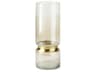 Adriatic II Large Brushed Gold Metal Glass Vase