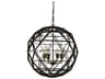 Dyson II (22.5"D) Black Metal Triangular Orb Four Bulb Chandelier