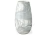 Volta II Tall White Gray Abstract Pattern Glass Vase