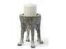 Pan Small Gray Ceramic Hoofed Table Candle Holder
