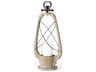 Zain I Small Brown Wooden Vintage Inspired Candle Holder Lantern