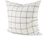 Suzanne 22 x 22 White/Black Square Pattern Decorative Pillow Cover