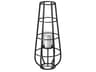 Bella Small Black Metal Cylindrical Cage Candle Holder Lantern