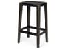 Nell 30" Seat Height Black Metal Seat & Foot Rest With Black Wood Legs Stool