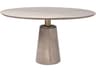 Maxwell II 54" Round Brown Solid Wood Top Brown Wood/Gold Metal Base Dining Table