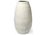 Reyan Large 28.5" Pearl White Ceramic Striped Vase
