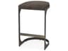 Tyson 17L x 18W x 28H Brown/Gray Suede W/ Metal Frame Counter Stool