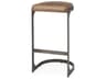Tyson 17L x 18W x 31H Brown Leather W/ Metal Frame Bar Stool