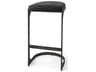 Tyson 17L x 18W x 31H Black Leather W/ Metal Frame Bar Stool