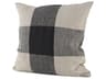 Raquel 18L x 18W Beige and Black Fabric Plaid Decorative Pillow Cover