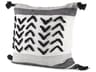 Kimia 20L x 20W White and Black Fabric Herringbone and Fringed Decorative Pillow Cover