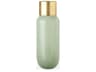 Minty  5.7L x 5.7W x 16.8H Green Glass Vase W/Matte Gold Metal Neck Cuff