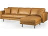 D'Arcy 111"L x 70"D x 33"H Tan Leather Right Chaise Sectional