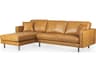 D'Arcy 111"L x 70"D x 33"H Tan Leather Left Chaise Sectional