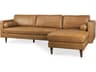 Svend 111.4L x 68.0W x 33.9H Tan Leather Right Chaise Sectional Sofa