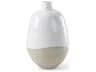 Amos 20.5L x 20.5W x 31.9H White and Dark Beige Color Blocked Ceramic Floor Vase