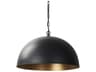 Karina 24" Round Matte Black Hammered Metal Dome Pendant Light