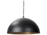 Karina 36" Round Matte Black Hammered Metal Dome Pendant Light