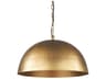 Karina 24" Round Brass-tone Hammered Metal Dome  Pendant Light