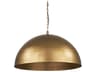 Karina 36" Round Brass-tone Hammered Metal Dome Pendant Light