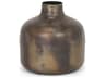Daya Short Antiqued Gold Metal Vase