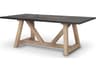 Rialto Rectangular Two-Tone Black and Brown Solid Wood Dining Table