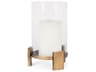 Price Small Antiqued Gold Metal w/ Glass Hurricane Candle Holder