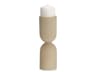 Qamra Medium Beige Textured Metal Pillar Candle Holder Candle Holder