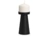 Quadir Short Matte Black Metal Candle Holder