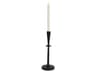 Qwin Matte Black Cast Aluminum Medium Candle Holder