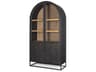 Sloan 80.5H Black Wood W/Black Metal Frame Arched Cabinet