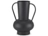 Tasya Large Matte Black w/ Handles Metal Vase