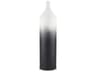 Townley Tall White w/ Black Ombre Metal Vase