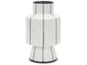 Dinah Small White w/ Black Stripes  Ceramic Vase