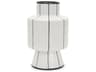 Dinah Large White w/ Black Stripes  Ceramic Vase