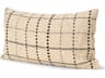Jaela Beige and Black Striped Checkered Decorative Lumbar Pillow Cover