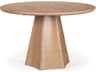 Jovani 48" Solid Light Brown Mango Wood Round Dining Table