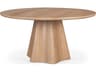 Jovani 60" Solid Light Brown Mango Wood Round Dining Table