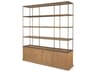 Baron 4-Door Light Brown Wood w/ Gunmetal Open Shelving Unit